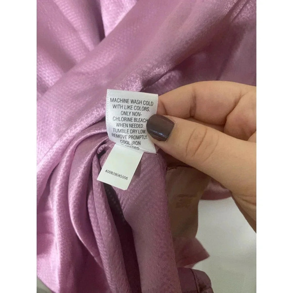 Dana Buchman Purple Satin Shirt Size 0X - Picture 4 of 6